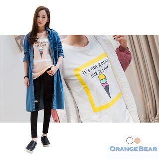 Ice-cream Print Long-sleeve Top