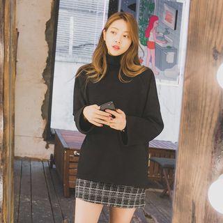 Funnel-neck Brushed-fleece Pullover