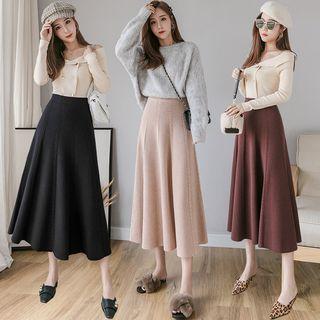 High-waist Ribbed Knit Skirt