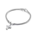 Fashion Classic Cross 316l Stainless Steel Double Bracelet Silver - One Size