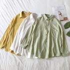 Set: Striped Knit Camisole Top + Pocket Detail Shirt