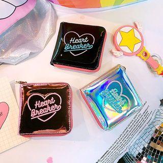 Letter Embroidered Hologram Wallet