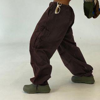High-waist Loose-fit Cargo Wide-leg Pants