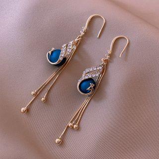 Bead & Rhinestone Fringed Earring