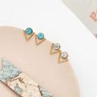 Marble & Alloy Triangle Earring