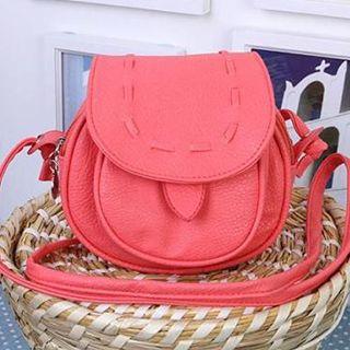 Faux-leather Round Shoulder Bag