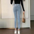 Cropped Lace-up Skinny Jeans