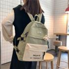 Lettering Embroidered Paneled Backpack
