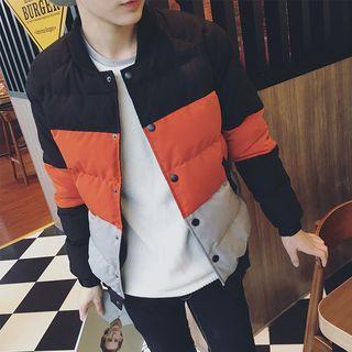 Colour Block Padded Baseball Jacket
