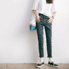 Washed Skinny Jeans Dark Blue - S