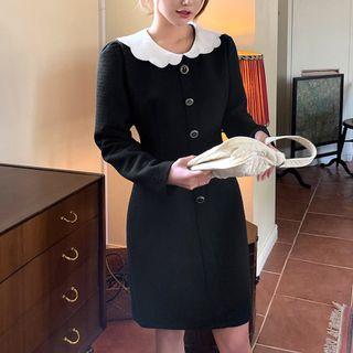 Scallop-collar Sheath Dress