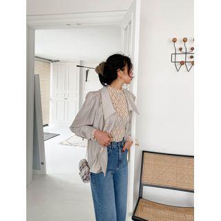 Plus Size Mockneck Lace Top
