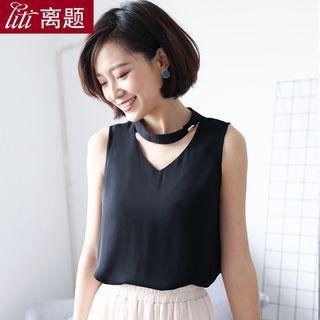Sleeveless Choker Chiffon Top