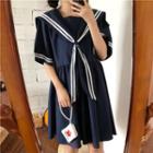 Short-sleeve Peter-pan Collar Dress