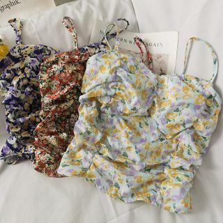 Floral Ruched Camisole Top