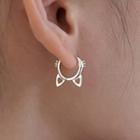 Cat Alloy Hoop Earring 1 Pc - Car Ear - Silver - One Size