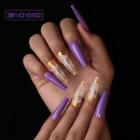 Smoke Print Clear Faux Nail Tips Sm14210402 - Purple & Gold - One Size