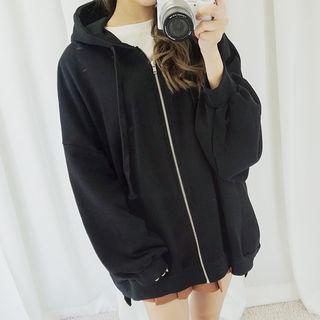 Dip-back Oversized Zip Hoodie