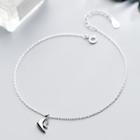 925 Sterling Silver Rhinestone Fish Anklet