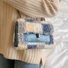 Faux Shearling Tie Dyed Crossbody Bag