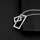 Geometric Chain Necklace 1240 - Silver - One Size