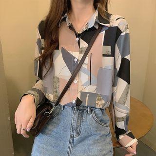 Pattern Print Long-sleeve Shirt