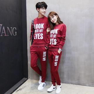 Couple Matching Set: Lettering Sweatshirt + Sweatpants