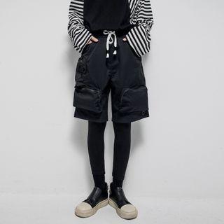 Set: Drawstring Cargo Shorts + Skinny Pants