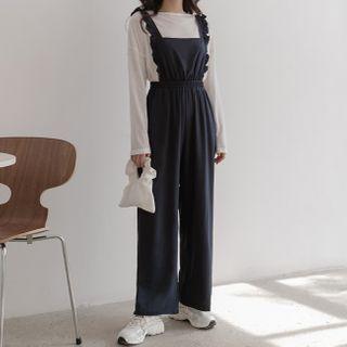 Ruffled High-waist Jumper Pants