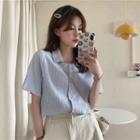 Short-sleeve Square-neck Shirt