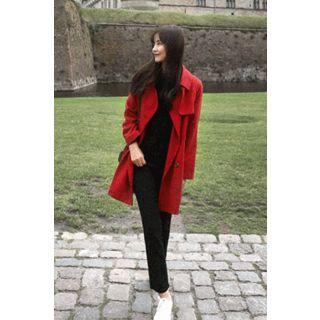 Flap-front Double-breasted Coat
