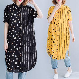 Print Medium Maxi Short-sleeve Shirt