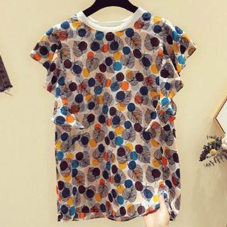 Print Ruffle Shirt