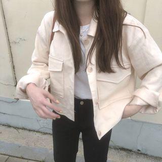 Dual-pocket Buttoned Jacket As Shown In Figure - One Size