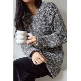 V-neck M Lange Mini Sweater Dress