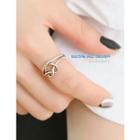 Silver Heart Open Ring