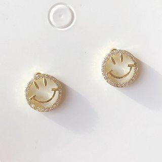 Alloy Smiley Earring 1 Pair - As Shown In Figure - One Size