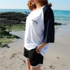 Set: Color-block Mickey Mouse Print T-shirt + Shorts