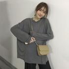 Oversize Long-sleeve T-shirt / High-waist Wide-leg Pants