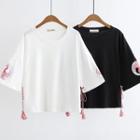 Grus Japonensis Print Short-sleeve T-shirt