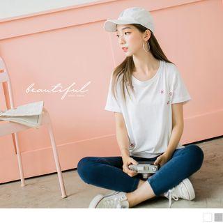 Short Sleeve Stars Print T-shirt