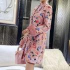 Traditional Chinese Long-sleeve Floral Dress