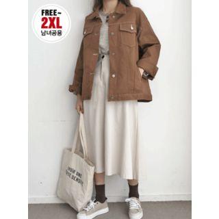 Dual-pocket Stitched Cotton Jacket