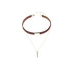 Faux Suede Choker C1991 - Brown - One Size