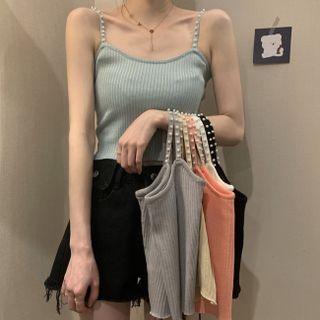 Pearl Shoulder Strap Tank Top