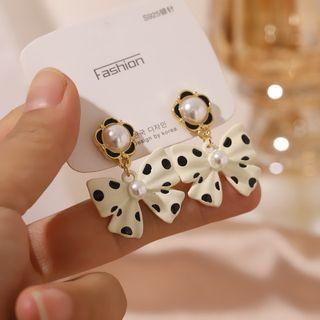 Polka Dot Bow Stud Earring