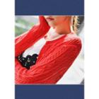 Round-neck Buttoned Pointelle-knit Cardigan