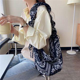 Paisley Print Ruffled Tote Bag