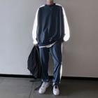 Set: Color Panel Sweatshirt + Harem Sweatpants
