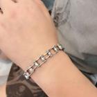 Alloy Motorcycle Chain Bracelet Silver - One Size